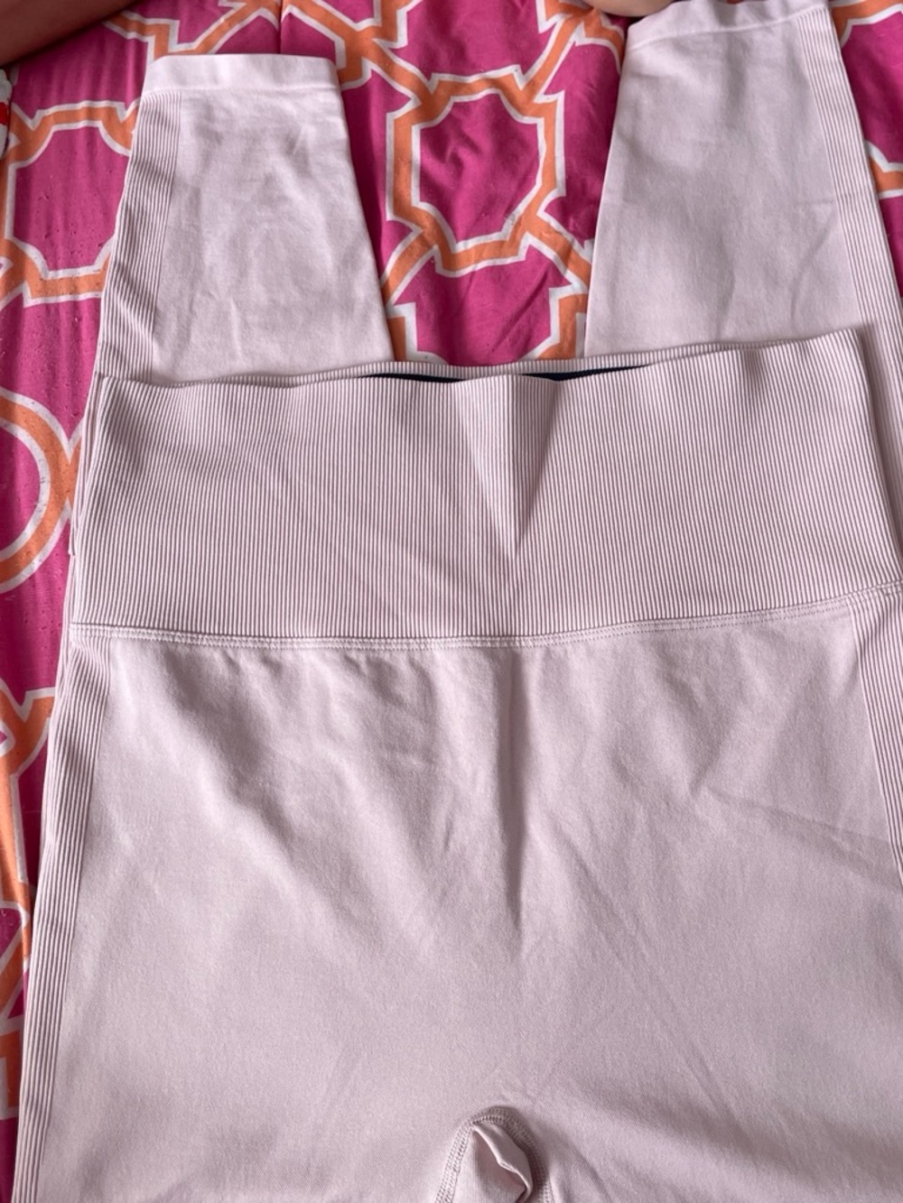 Victoria's Secret Pale Pink High-Waist Ribbed Shorts